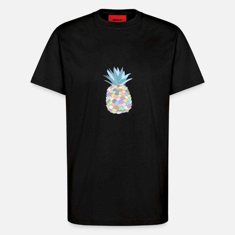 Pastellfarbene Ananas - T-Shirt - made by SPREAD - SOLID BLACK