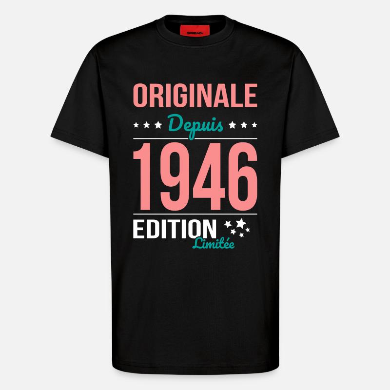 Original seit 1946 – 80-jähriges Jubiläum - T-Shirt - made by SPREAD - SOLID BLACK