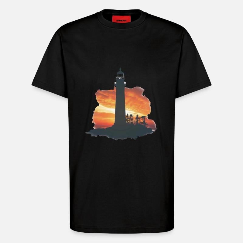 Leuchtturm - T-Shirt - made by SPREAD - SOLID BLACK