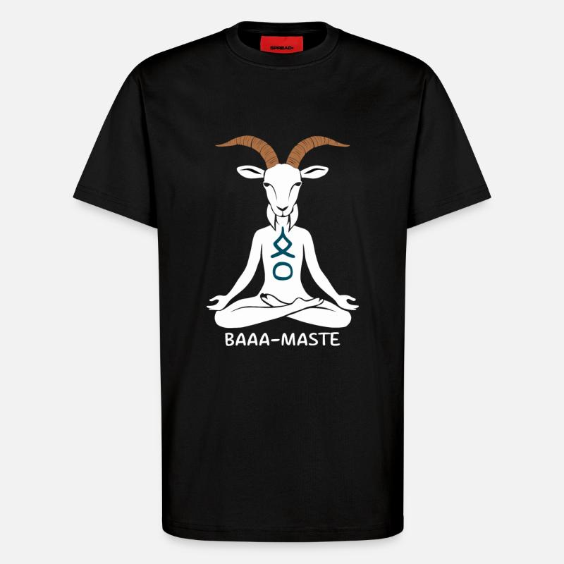 Entspannte Ziege Baaa-Maste Yoga Pose - T-Shirt - made by SPREAD - SOLID BLACK