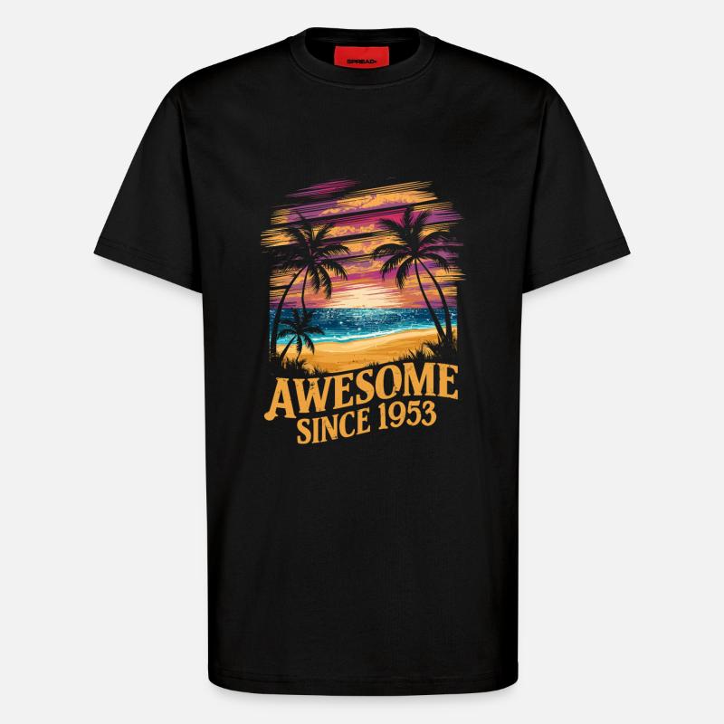 Awesome Since 1953 Beach Sunset - T-Shirt - made by SPREAD - SOLID BLACK