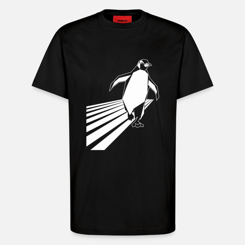 Running Penguin Running Jogging - T-shirt bio décontracté fabriqué en UE - SOLID BLACK