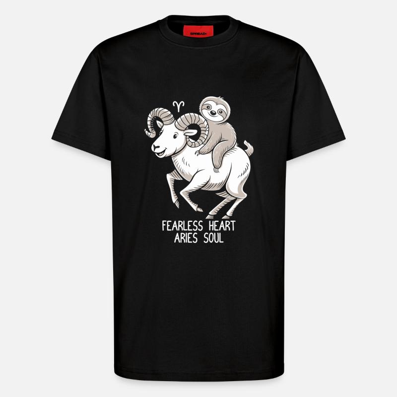Furchtloses Herz, Widder Seele Soth - T-Shirt - made by SPREAD - SOLID BLACK