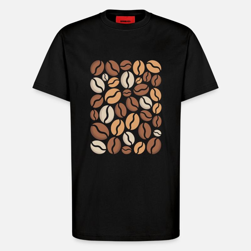 Coffee Bean Pattern Lover - T-Shirt - made by SPREAD - SOLID BLACK