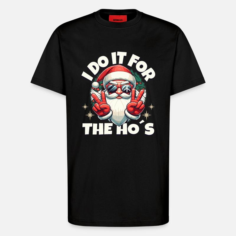 JE LE FAIS POUR LE COOL PÈRE NOËL de HO - T-shirt bio décontracté fabriqué en UE - SOLID BLACK