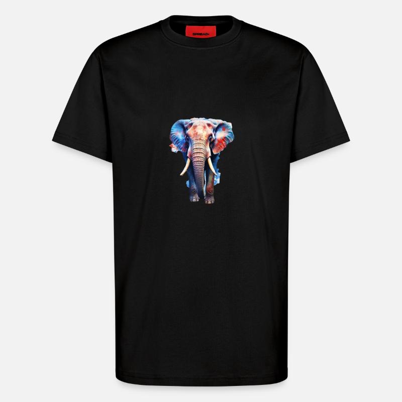 Elephant - T-Shirt - made by SPREAD - SOLID BLACK