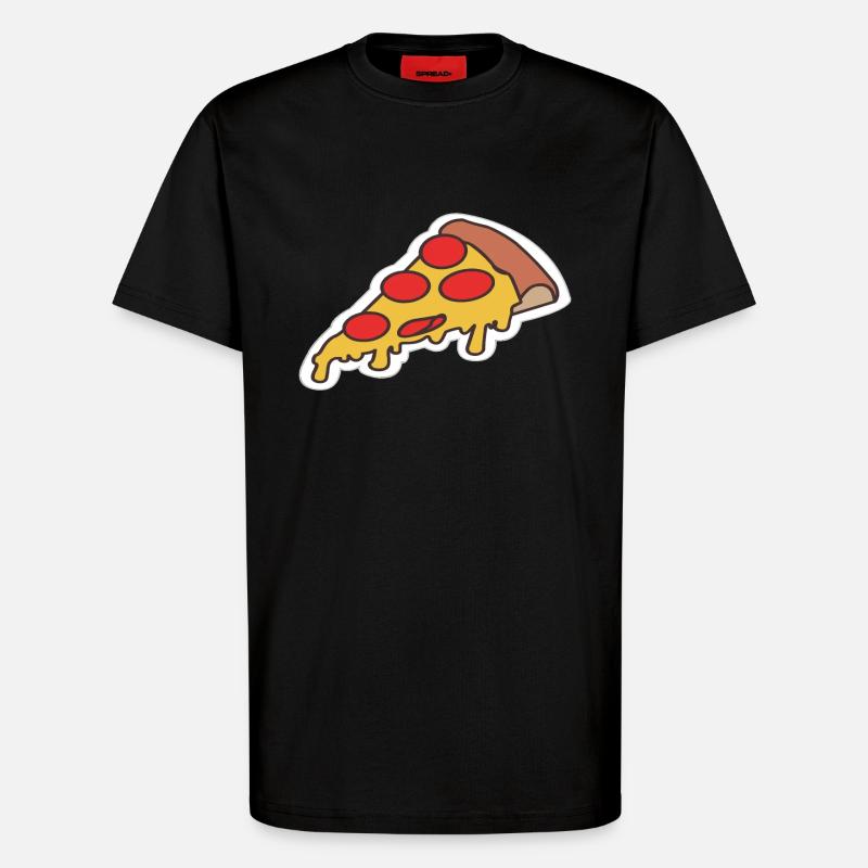 Pizza Pizzastück - T-Shirt - made by SPREAD - SOLID BLACK