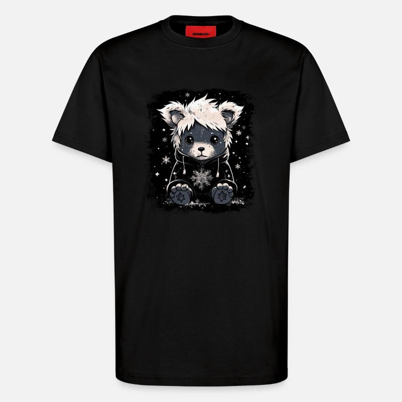 Cute Emo Teddy Bear - T-Shirt - made by SPREAD - SOLID BLACK