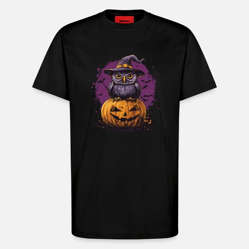 Lustige Halloween Eule - T-Shirt - made by SPREAD - SOLID BLACK