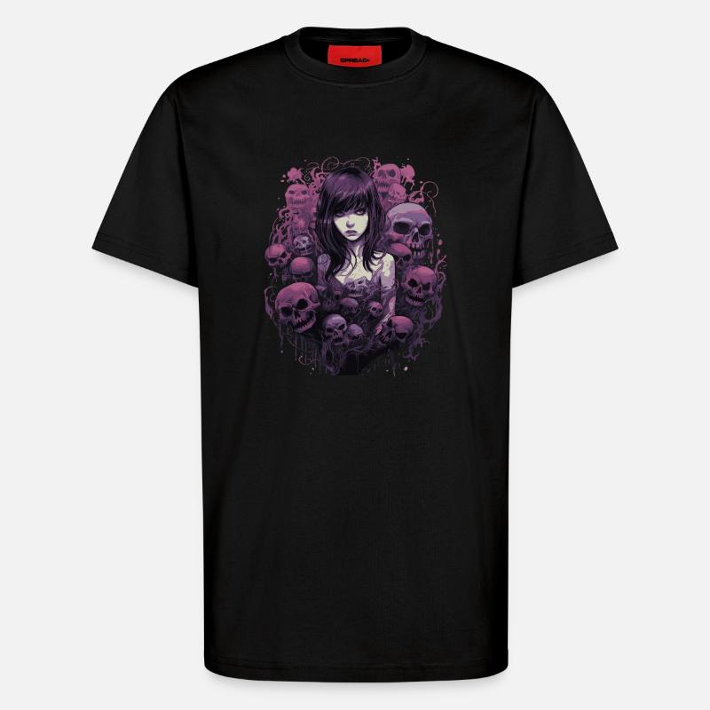 Emo Horrorpunk Mädchen - T-Shirt - made by SPREAD - SOLID BLACK