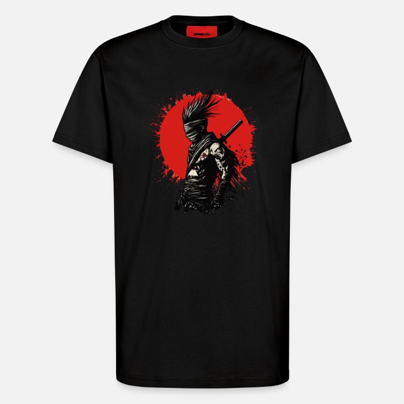 Fantasy ninja Punk - T-Shirt - made by SPREAD - SOLID BLACK
