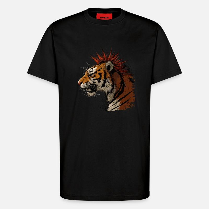 Tigerpunk - T-Shirt - made by SPREAD - SOLID BLACK