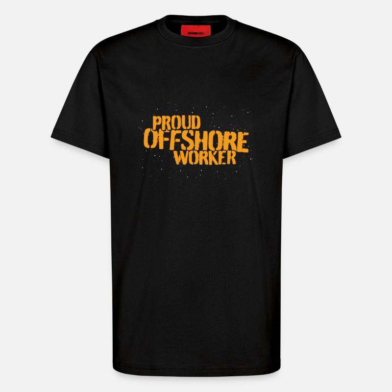 Proud Offshore Worker - T-Shirt - made by SPREAD - SOLID BLACK