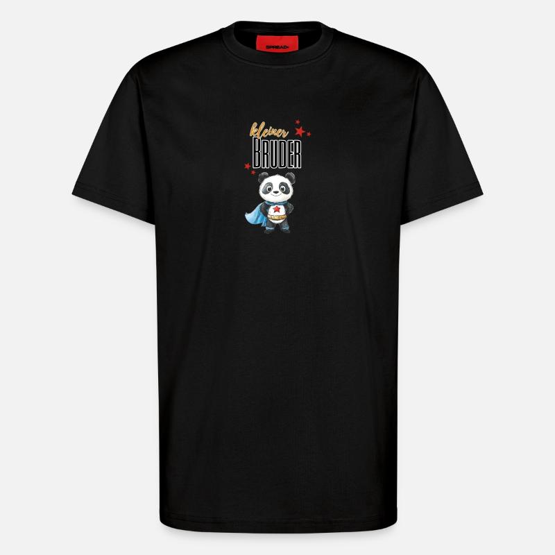 Kleiner Bruder Panda Superheld - T-Shirt - made by SPREAD - SOLID BLACK
