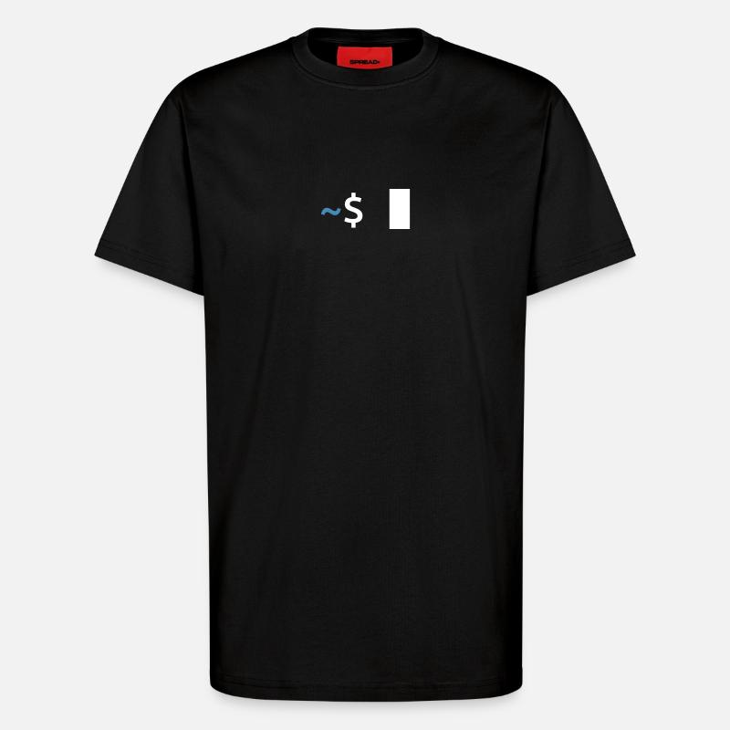 Commande Linux Shell - T-shirt bio décontracté fabriqué en UE - SOLID BLACK