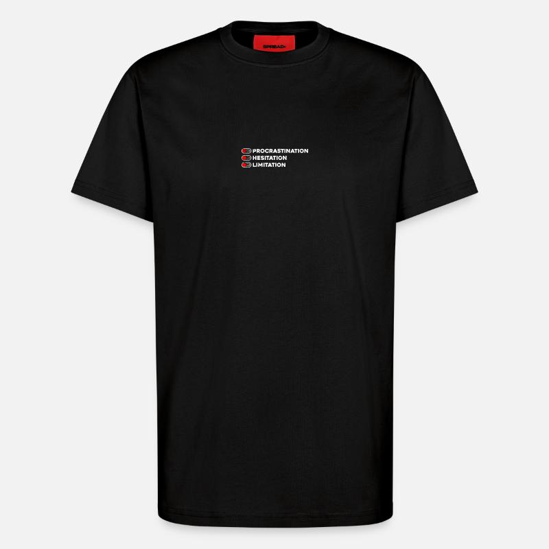 Trio Pas de Procrastination - T-shirt bio décontracté fabriqué en UE - SOLID BLACK