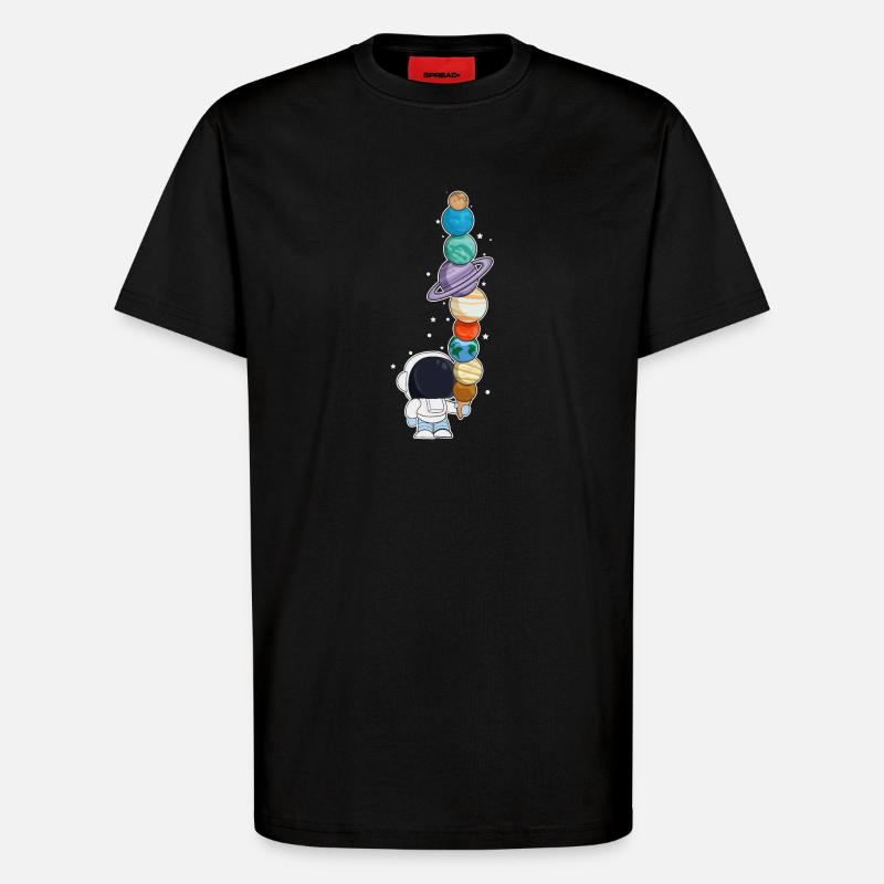 Astronaut mit Eis - T-Shirt - made by SPREAD - SOLID BLACK