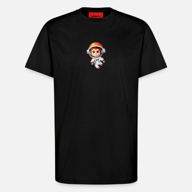 Singe de l’espace - T-shirt bio décontracté fabriqué en UE - SOLID BLACK