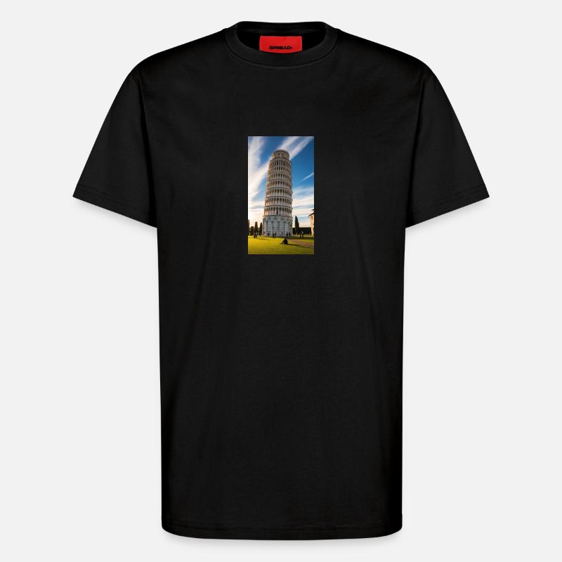 Der Schiefe Turm von Pisa - T-Shirt - made by SPREAD - SOLID BLACK
