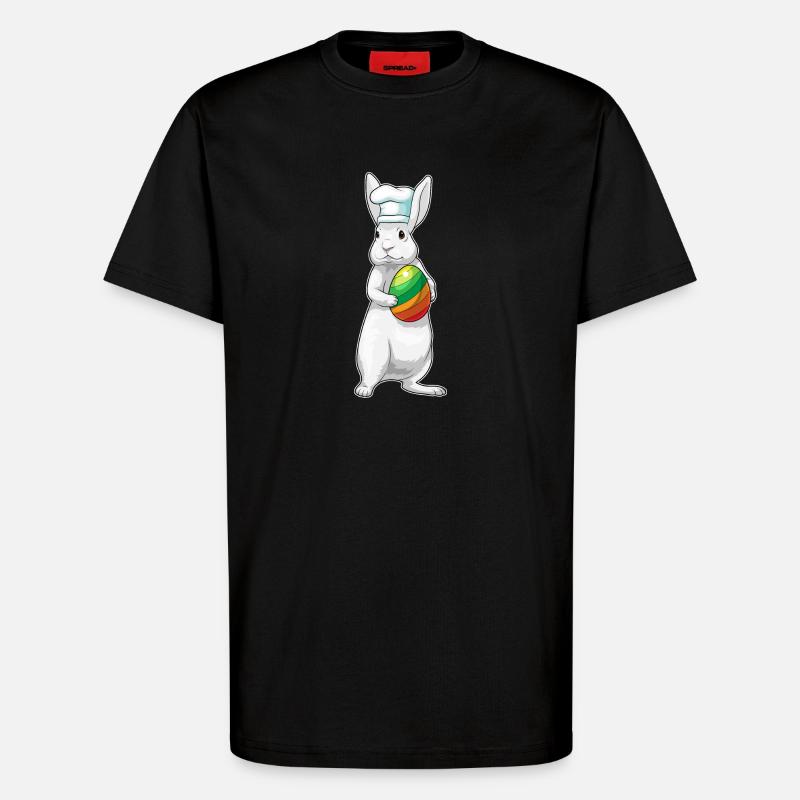 Bunny Easter Cooking - T-Shirt - made by SPREAD - SOLID BLACK