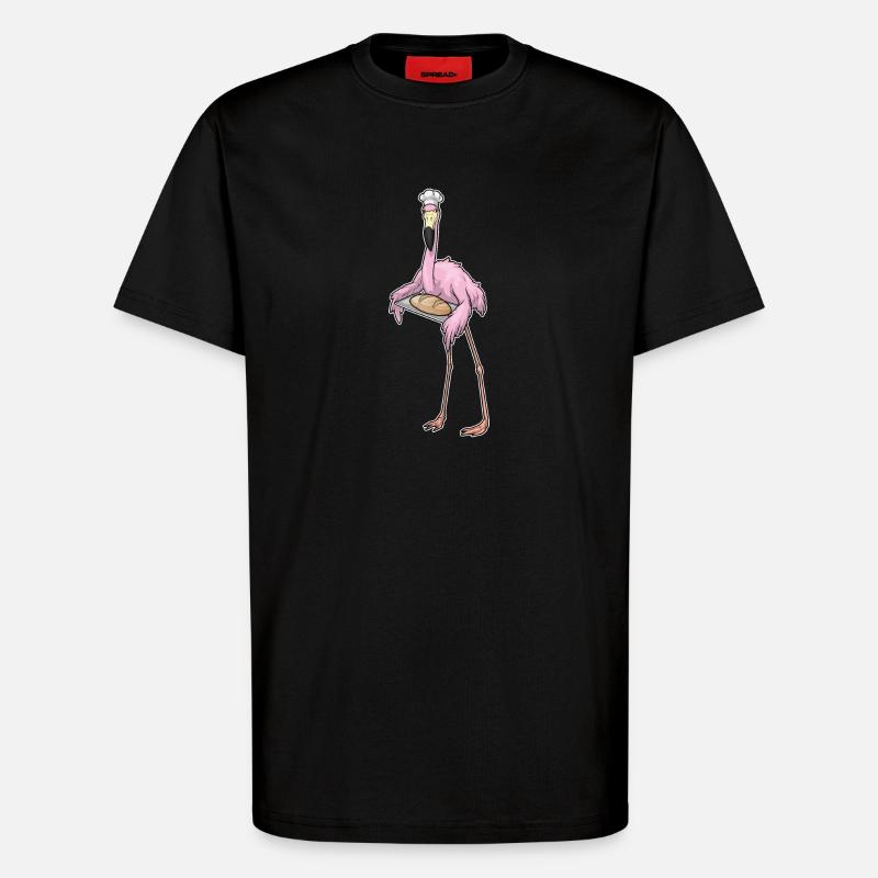 Flamingo Bäcker Brot - T-Shirt - made by SPREAD - SOLID BLACK