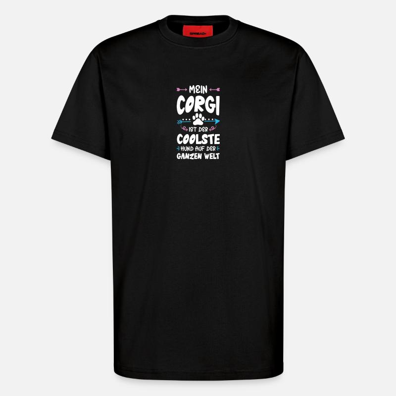 corgi hund spruch - T-Shirt - made by SPREAD - SOLID BLACK