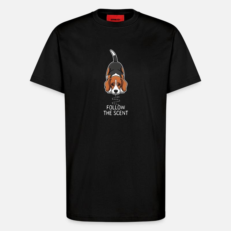 Suivez le design Scent Beagle - T-shirt bio décontracté fabriqué en UE - SOLID BLACK