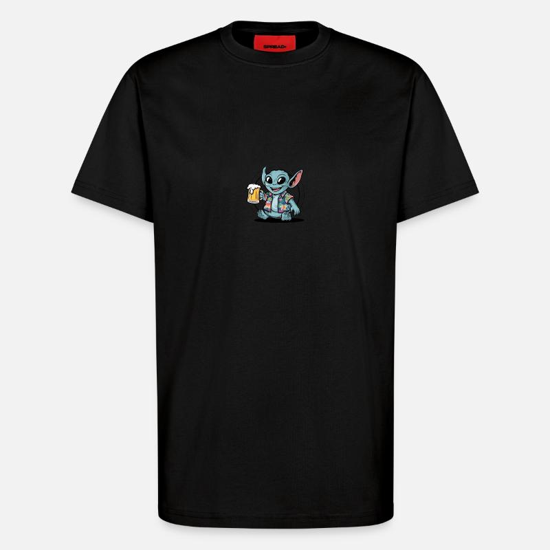 Alien Bier Geschenk - T-Shirt - made by SPREAD - SOLID BLACK