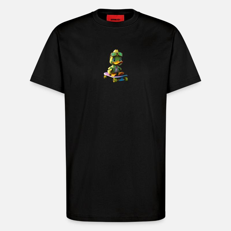 Skating Duck 2 - T-Shirt - made by SPREAD - SOLID BLACK