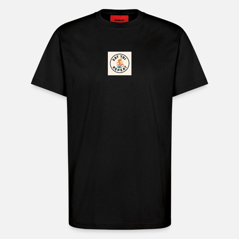 ESSEN SIE TRI REPEAT - T-Shirt - made by SPREAD - SOLID BLACK