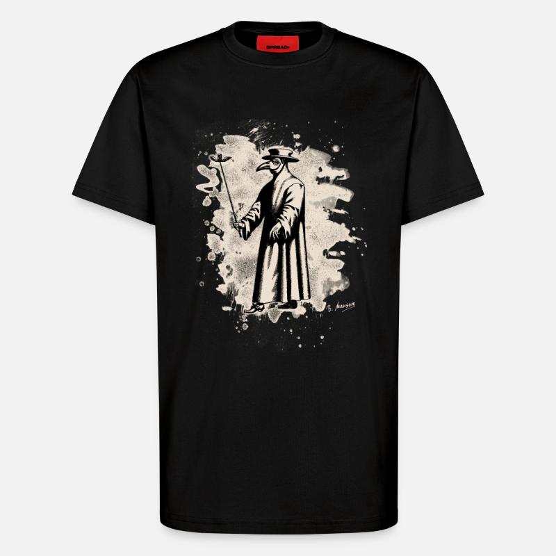 Dr. Schnabel – Pestarzt - bleached white - T-Shirt - made by SPREAD - SOLID BLACK