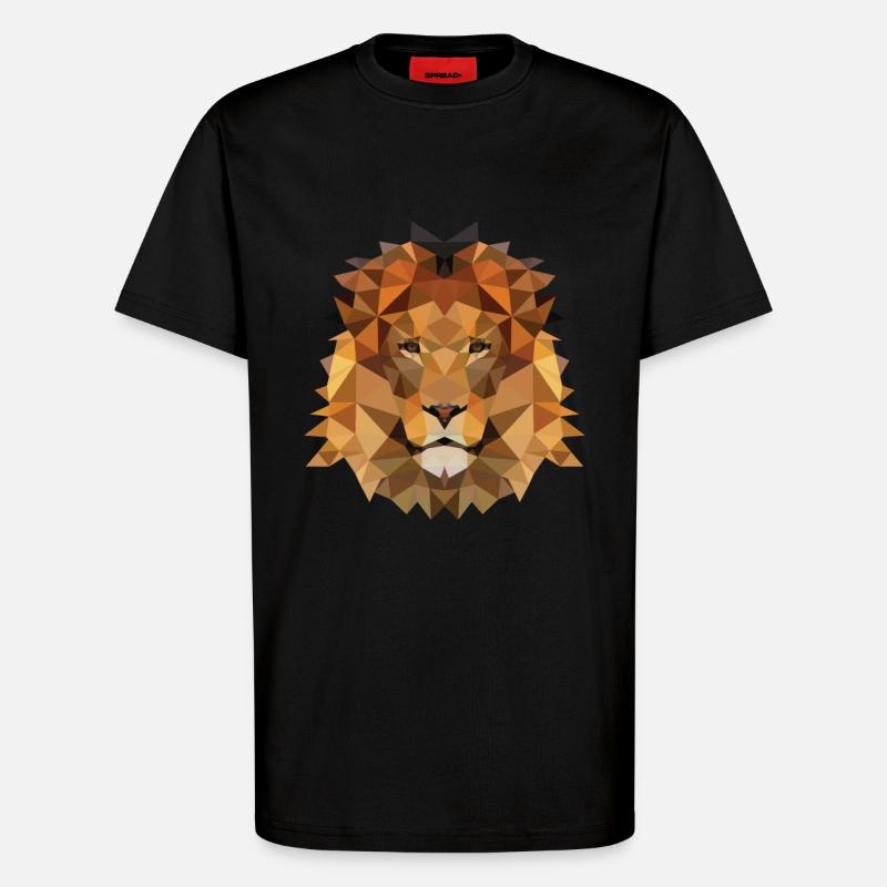 Löwe Polygon - T-Shirt - made by SPREAD - SOLID BLACK