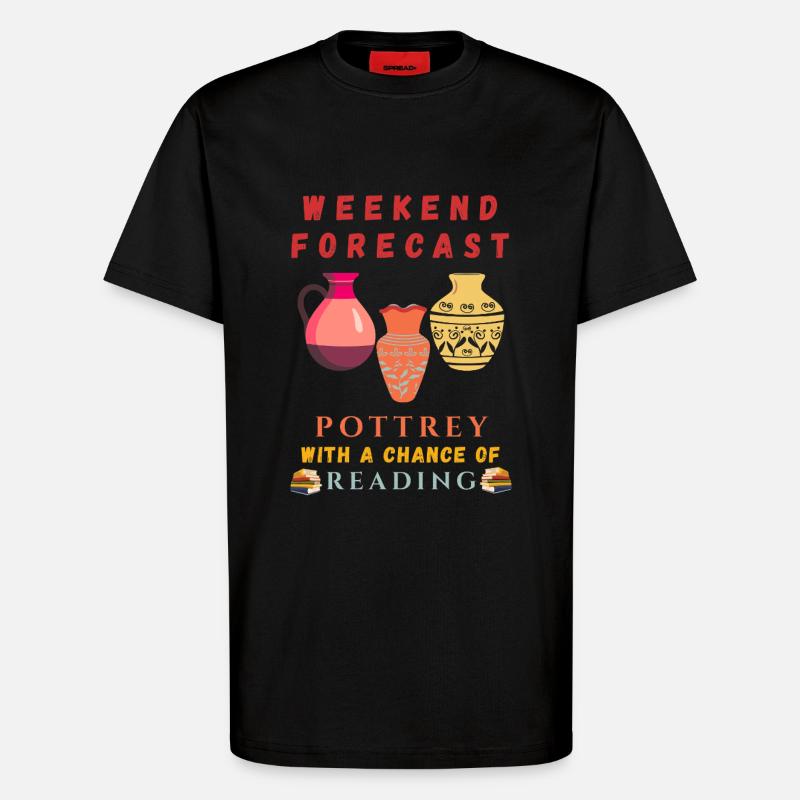 Wochenendvorhersage: Töpferei mit Lesechance  - T-Shirt - made by SPREAD - SOLID BLACK