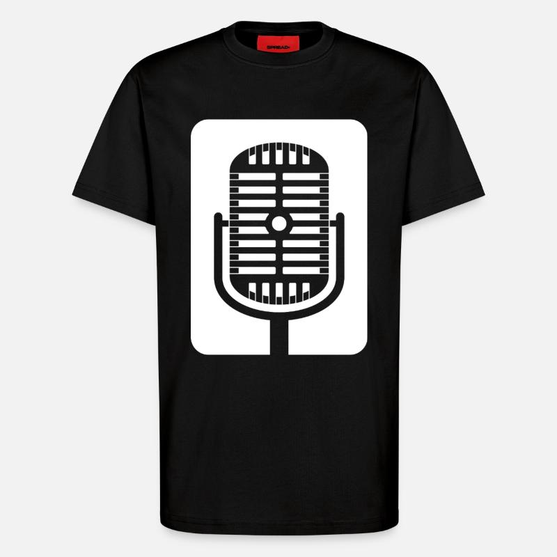 Retro-Mikrofon-Emblem - T-Shirt - made by SPREAD - SOLID BLACK