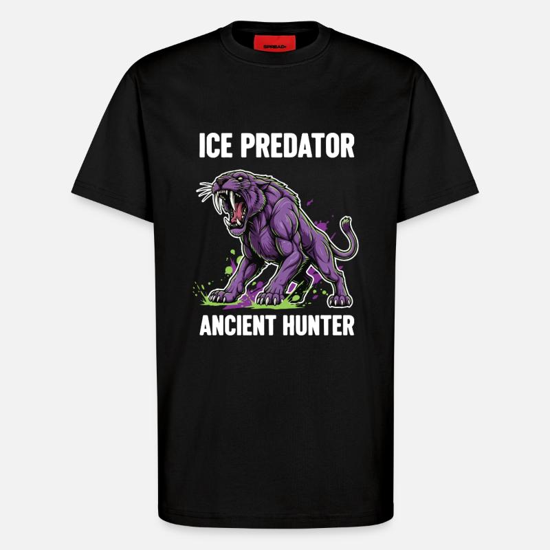 Smilodon Predator Ancient Hunter - T-Shirt - made by SPREAD - SOLID BLACK