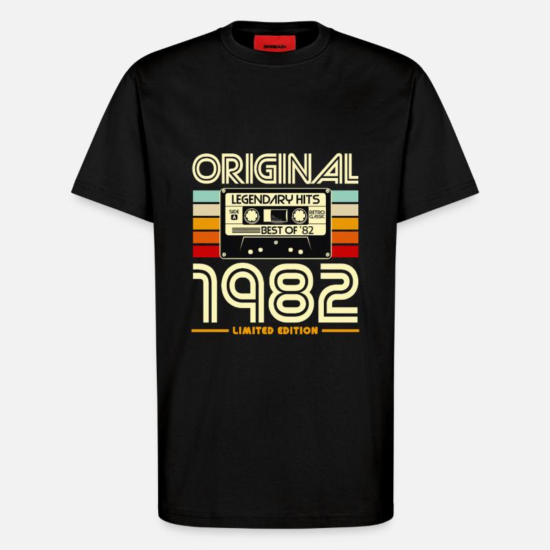 1982 Limited Edition Cassette - T-Shirt - made by SPREAD - SOLID BLACK