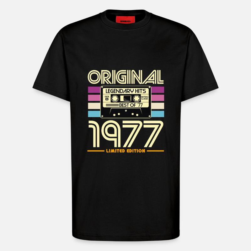 Originale Retro-Kassette von 1977 - T-Shirt - made by SPREAD - SOLID BLACK