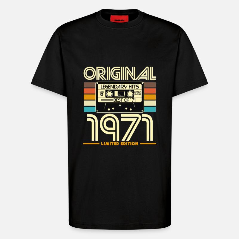 Originale limitierte Retro-Kassette von 1971 - T-Shirt - made by SPREAD - SOLID BLACK