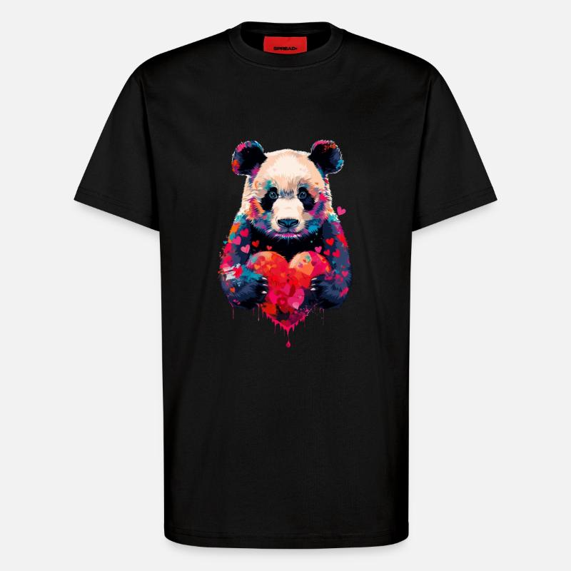 Panda - T-Shirt - made by SPREAD - SOLID BLACK