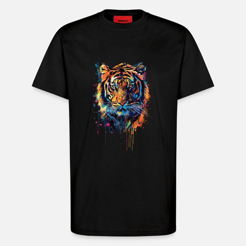 Tiger - T-Shirt - made by SPREAD - SOLID BLACK