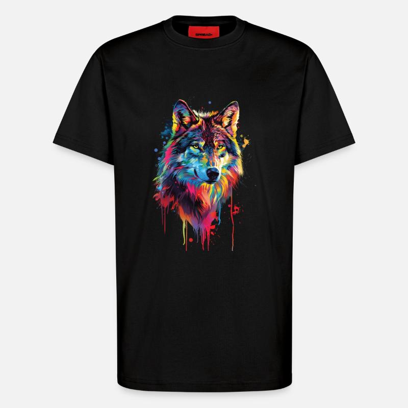 Wolf - T-Shirt - made by SPREAD - SOLID BLACK