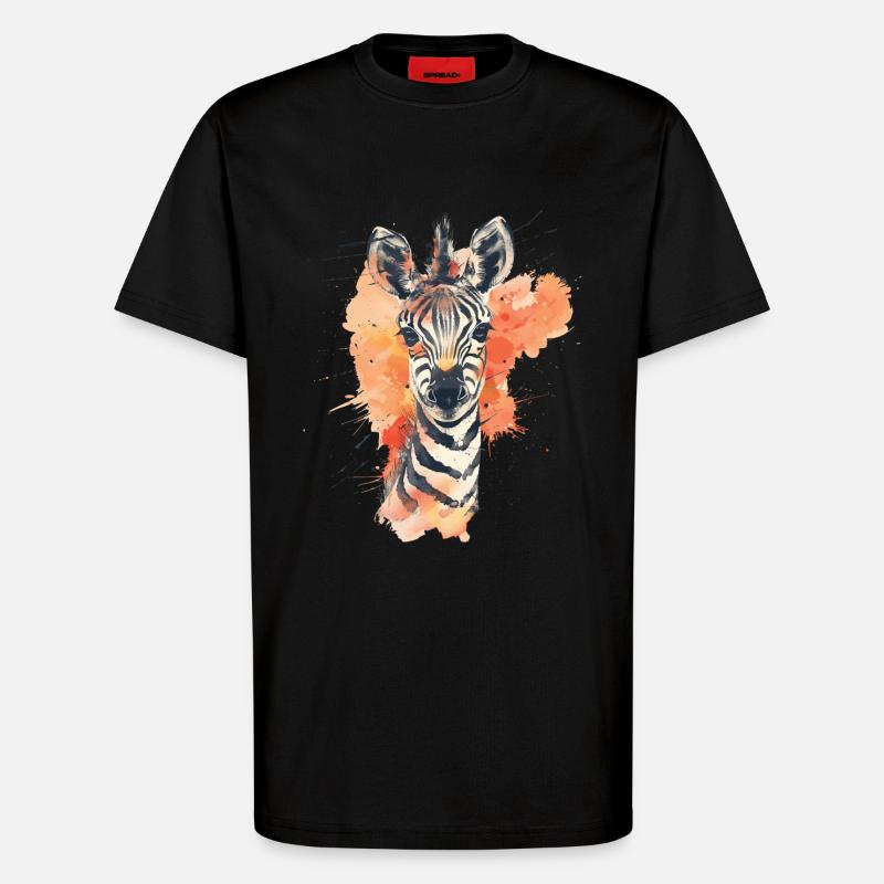 Zebra - T-Shirt - made by SPREAD - SOLID BLACK