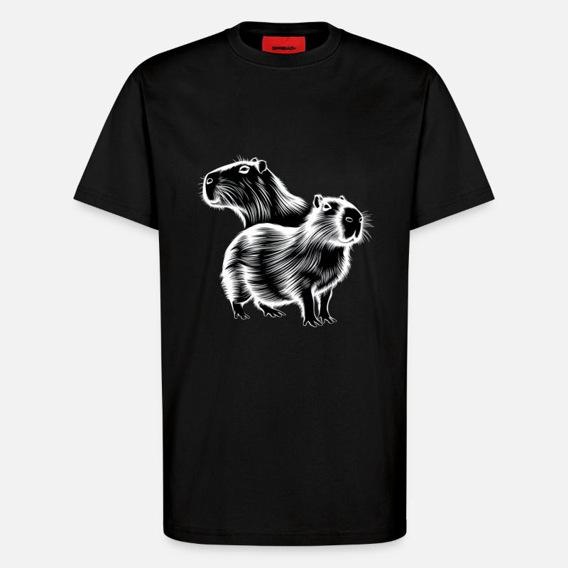 Capybara - T-Shirt - made by SPREAD - SOLID BLACK