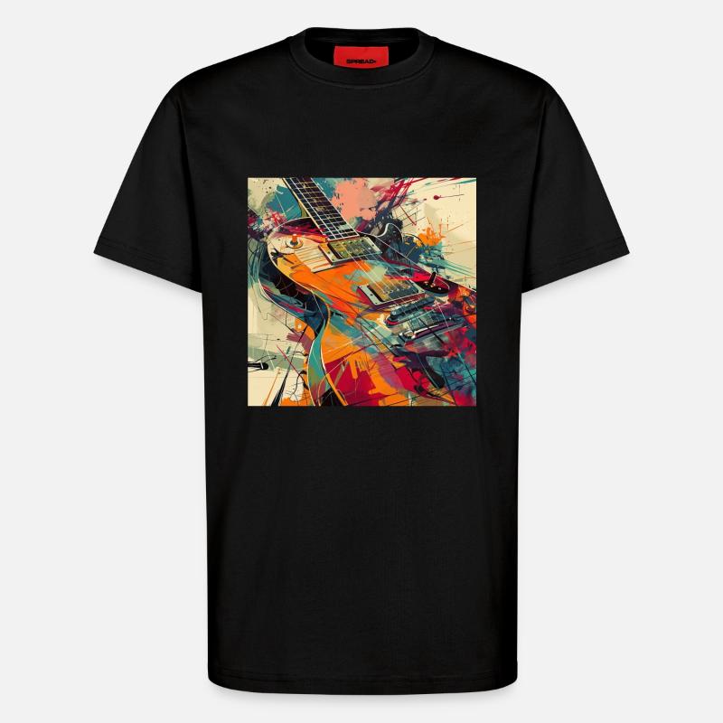 Gitarre - T-Shirt - made by SPREAD - SOLID BLACK