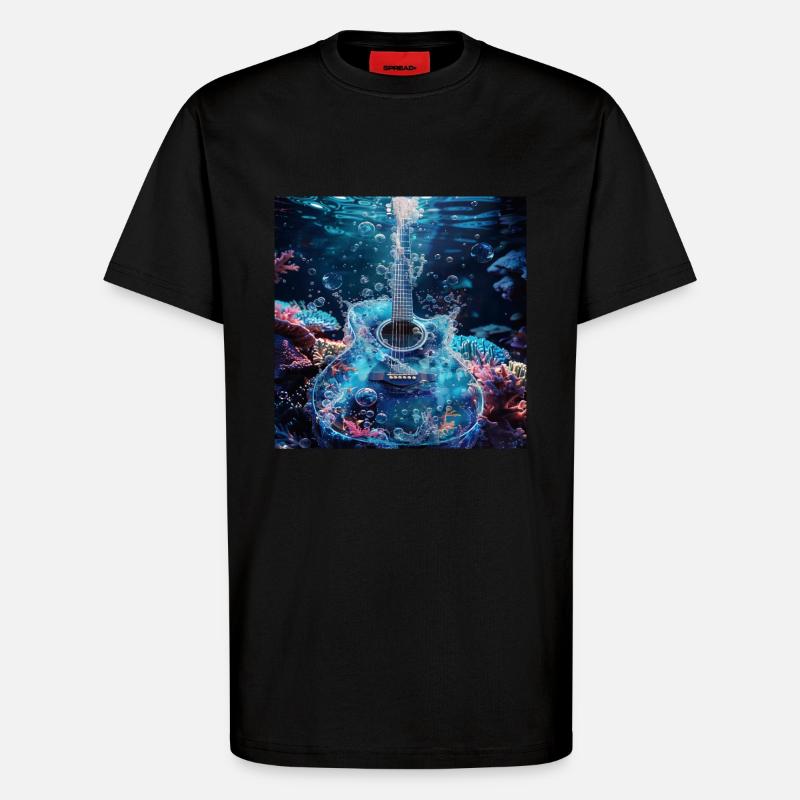 Gitarre - T-Shirt - made by SPREAD - SOLID BLACK