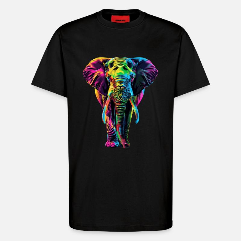 Elefant - T-Shirt - made by SPREAD - SOLID BLACK