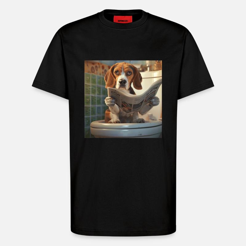 Beagle - T-Shirt - made by SPREAD - SOLID BLACK