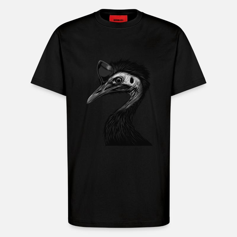 Kasuar - T-Shirt - made by SPREAD - SOLID BLACK