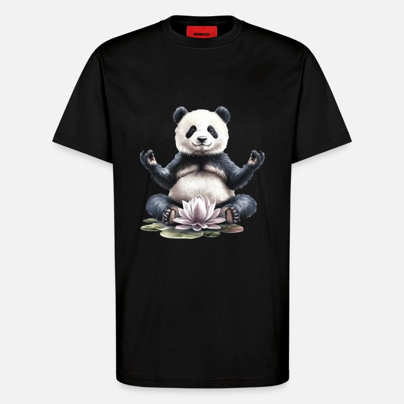 Panda - T-Shirt - made by SPREAD - SOLID BLACK