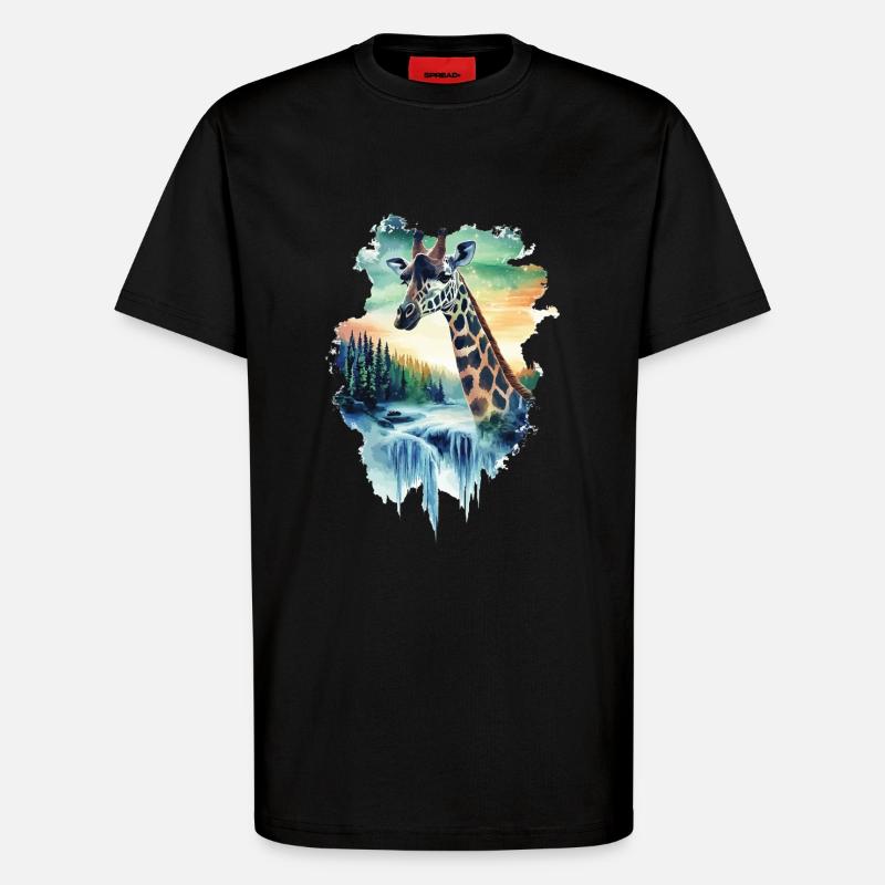 Giraffe - T-Shirt - made by SPREAD - SOLID BLACK